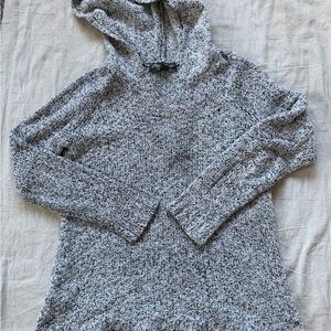 Eddie Bauer Lounge Gray Hooded Pullover Women’s Sweater Large Long Sleeve